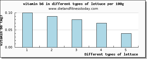 lettuce vitamin b6 per 100g